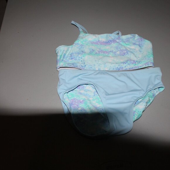 Multi Color Reversibile 2 Pcs Justice Bikini Swimsuit Size 14 - Picture 7 of 11